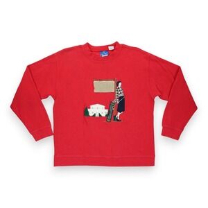 Vintage EP‎ Pro Women's Golf Embroidered Crew Neck Sweater Size L Red